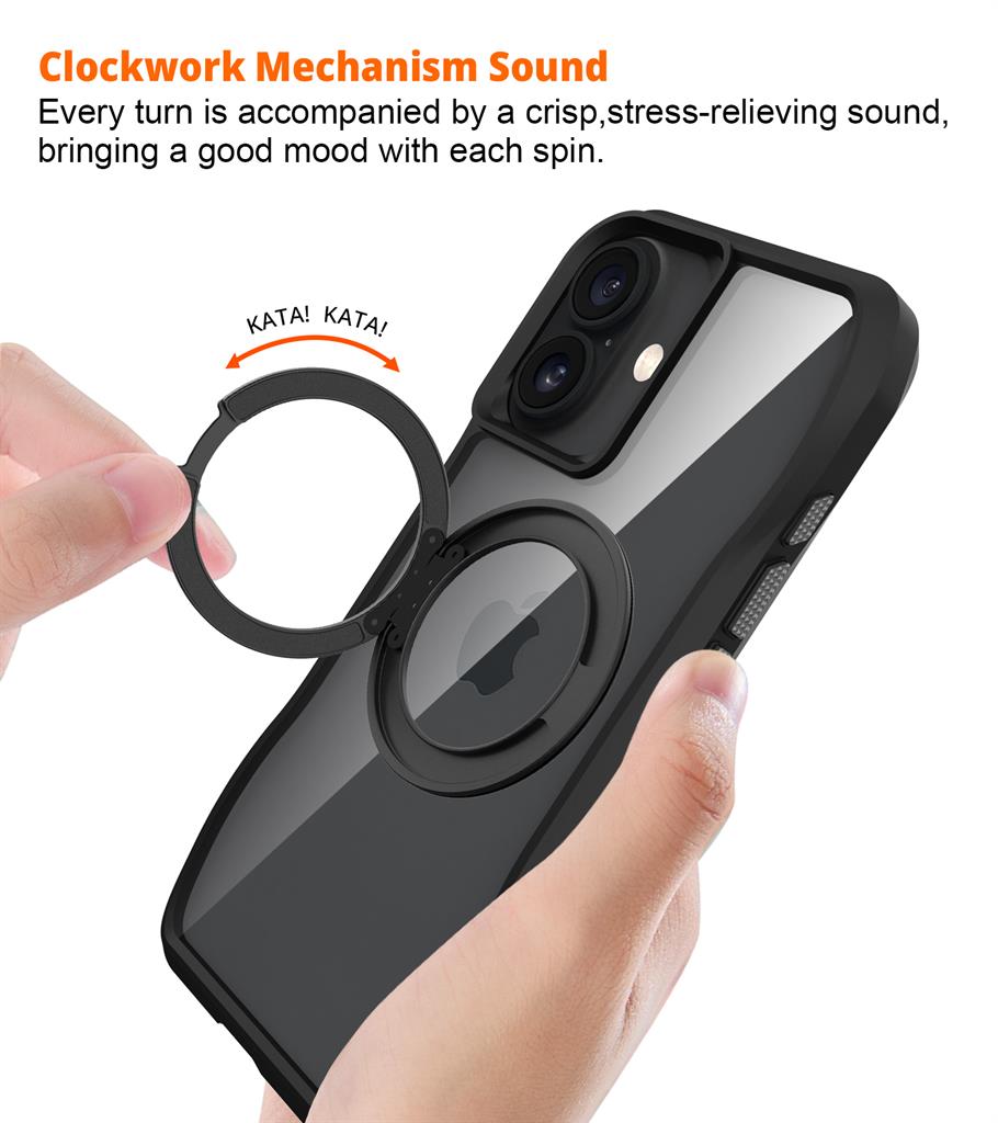 Apple iPhone 17 TOKO Octagon MagSafe 360 forgatható hátlap tok (Fekete)