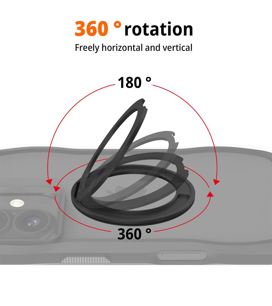 Apple iPhone 17 TOKO Octagon MagSafe 360 forgatható hátlap tok (Fekete)