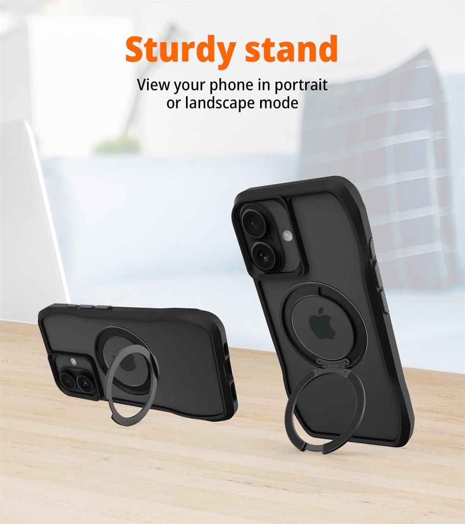 Apple iPhone 17 TOKO Octagon MagSafe 360 forgatható hátlap tok (Fekete)