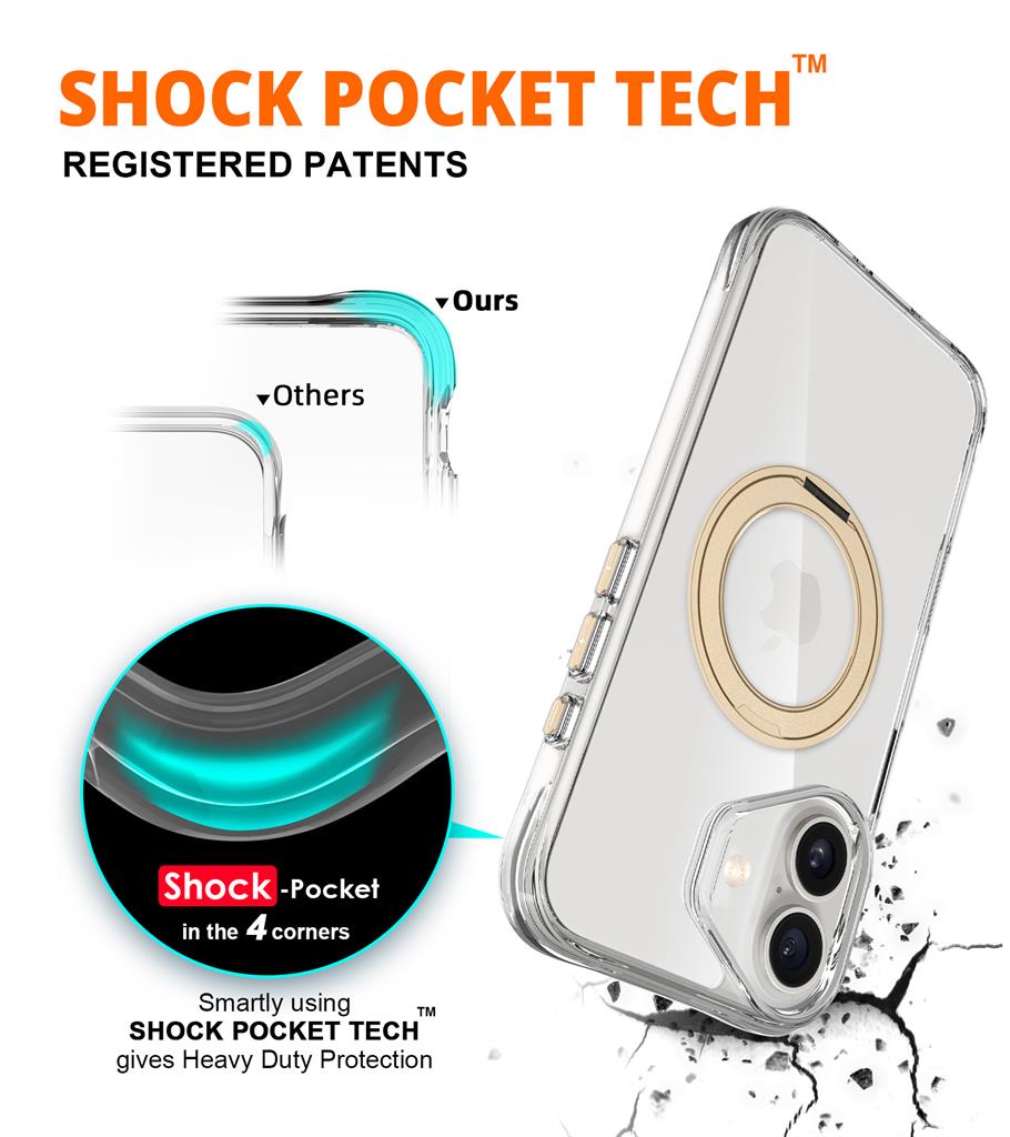 Apple iPhone 17 TOKO Pure MagSafe 360 ring hátlap tok (Arany)