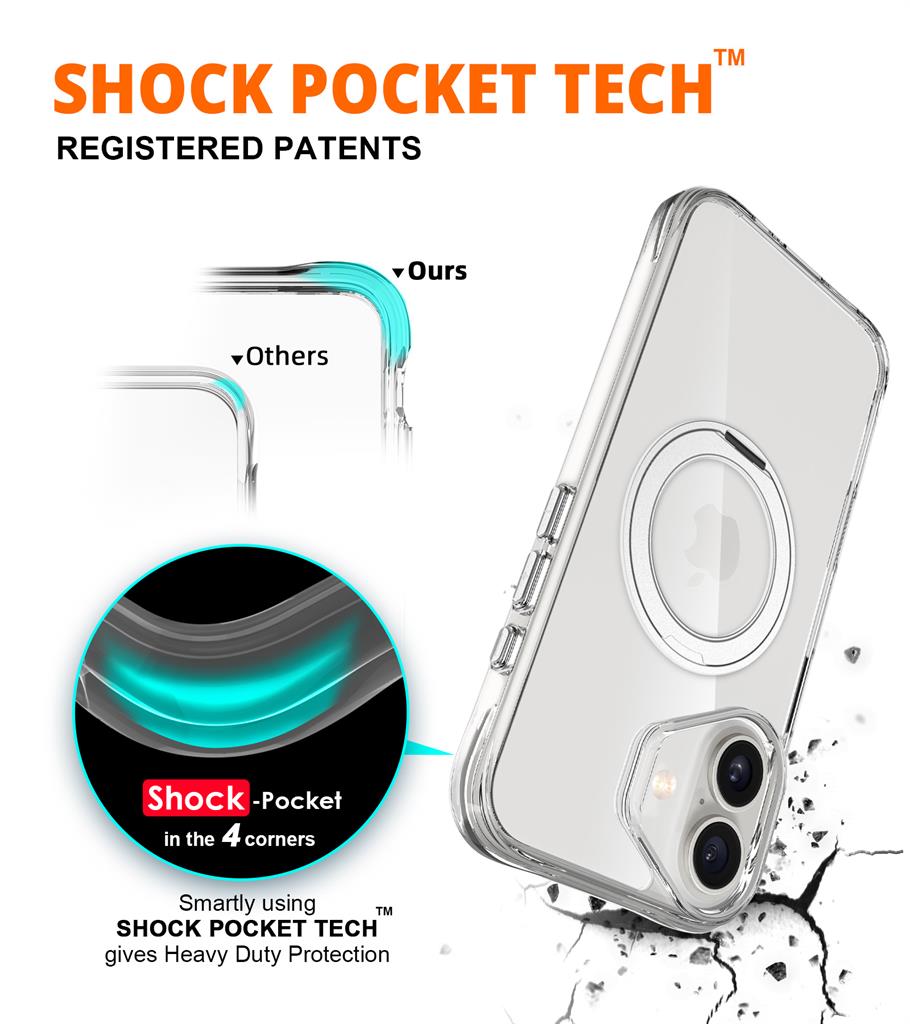 Apple iPhone 17 TOKO Pure MagSafe 360 ring hátlap tok (Ezüst)