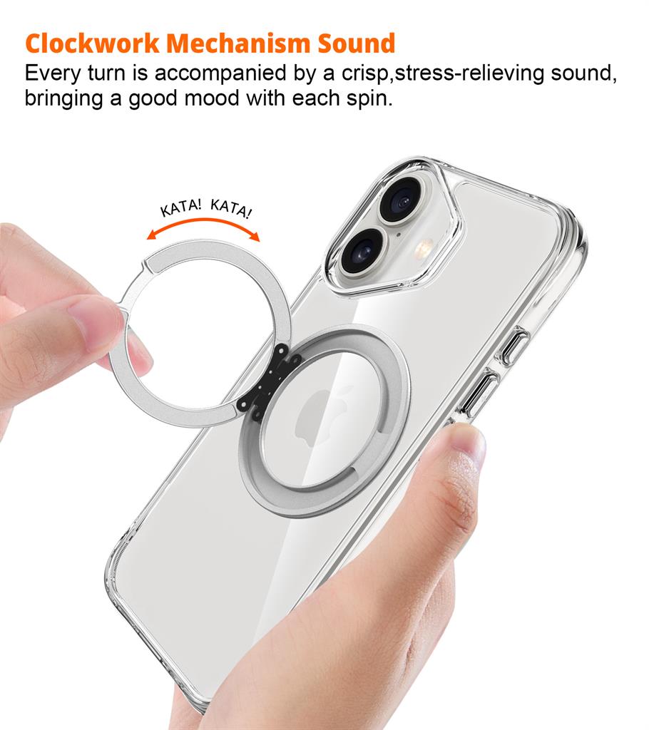 Apple iPhone 17 TOKO Pure MagSafe 360 ring hátlap tok (Ezüst)