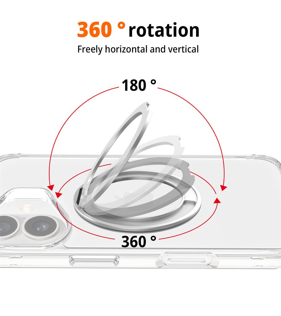 Apple iPhone 17 TOKO Pure MagSafe 360 ring hátlap tok (Ezüst)