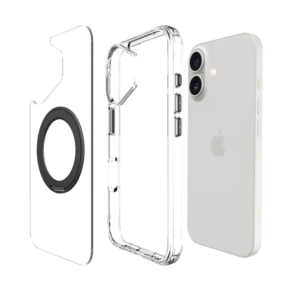 Apple iPhone 17 TOKO Pure MagSafe 360 ring hátlap tok (Fekete)