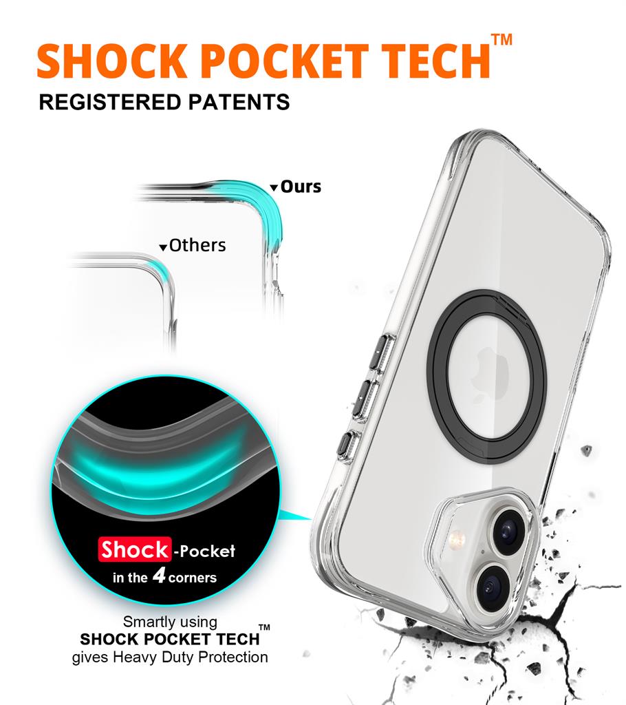 Apple iPhone 17 TOKO Pure MagSafe 360 ring hátlap tok (Fekete)