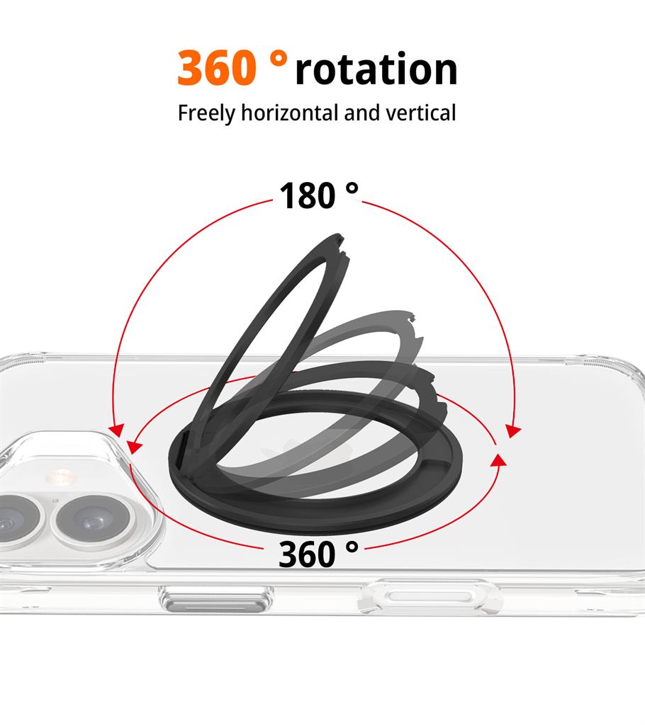 Apple iPhone 17 TOKO Pure MagSafe 360 ring hátlap tok (Fekete)