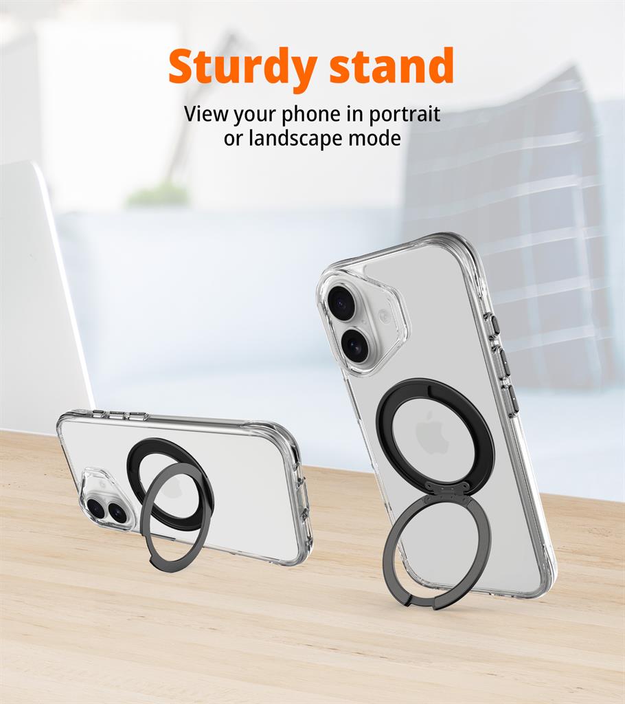 Apple iPhone 17 TOKO Pure MagSafe 360 ring hátlap tok (Fekete)