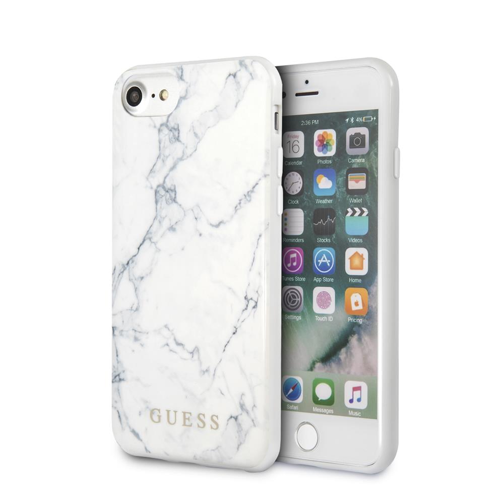 Apple iPhone 7 / iPhone 8 / iPhone SE 2020 / iPhone SE 2022 GUESS marble prémium hátlap tok (Fehér - GSM100306)