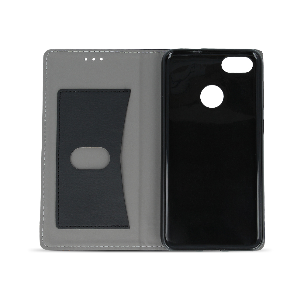 Apple iPhone 7/ 8/ SE 2020/ SE 2022 smart focus mágneses notesz tok (fekete - piros fonallal)