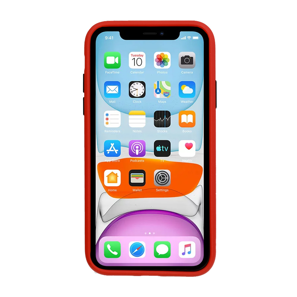 Apple iPhone 7 / iPhone 8 / iPhone SE 2020 / iPhone SE 2022 Vennus color button hátlap tok (Piros)