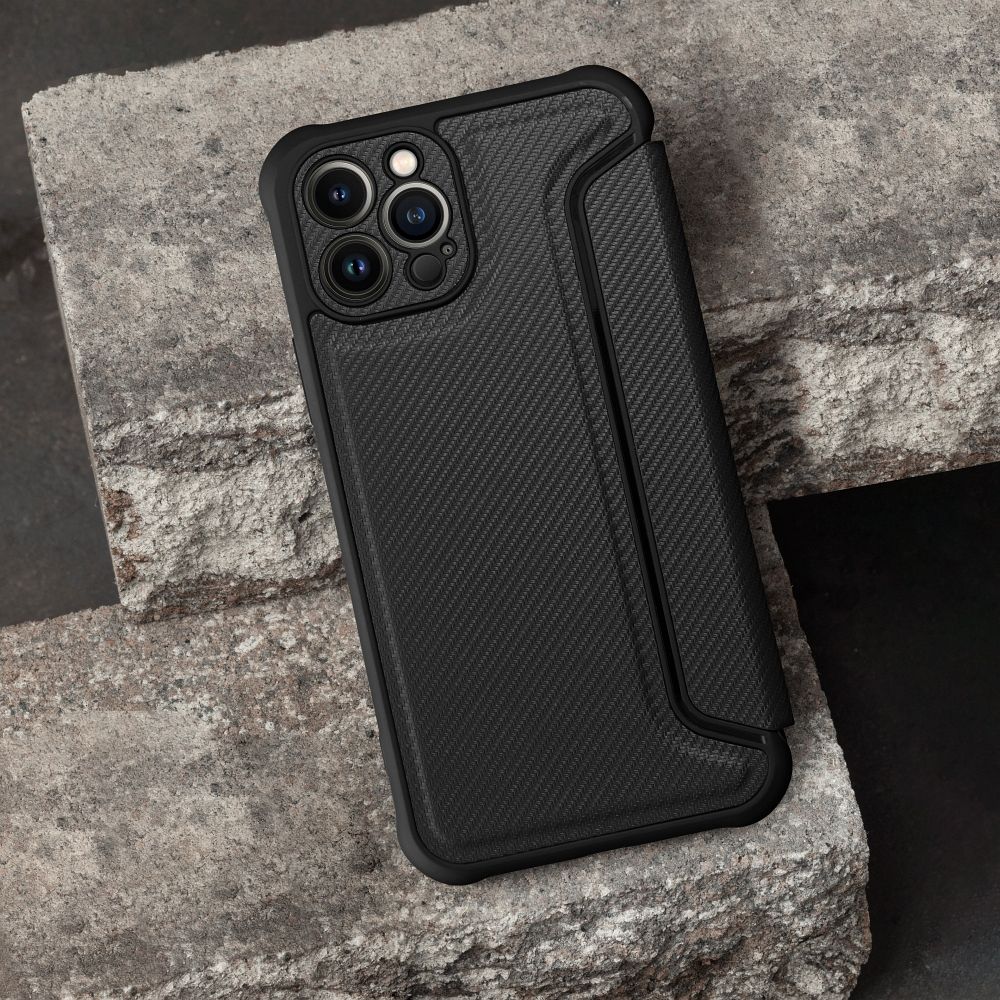 Apple iPhone 7 / iPhone 8 / iPhone 8 / iPhone SE 2020 / iPhone SE 2022 Razor mágneses ütésálló notesz tok (Fekete)