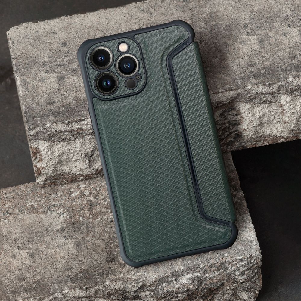 Apple iPhone 7 / iPhone 8 / iPhone 8 / iPhone SE 2020 / iPhone SE 2022 Razor mágneses ütésálló notesz tok sötétzöld