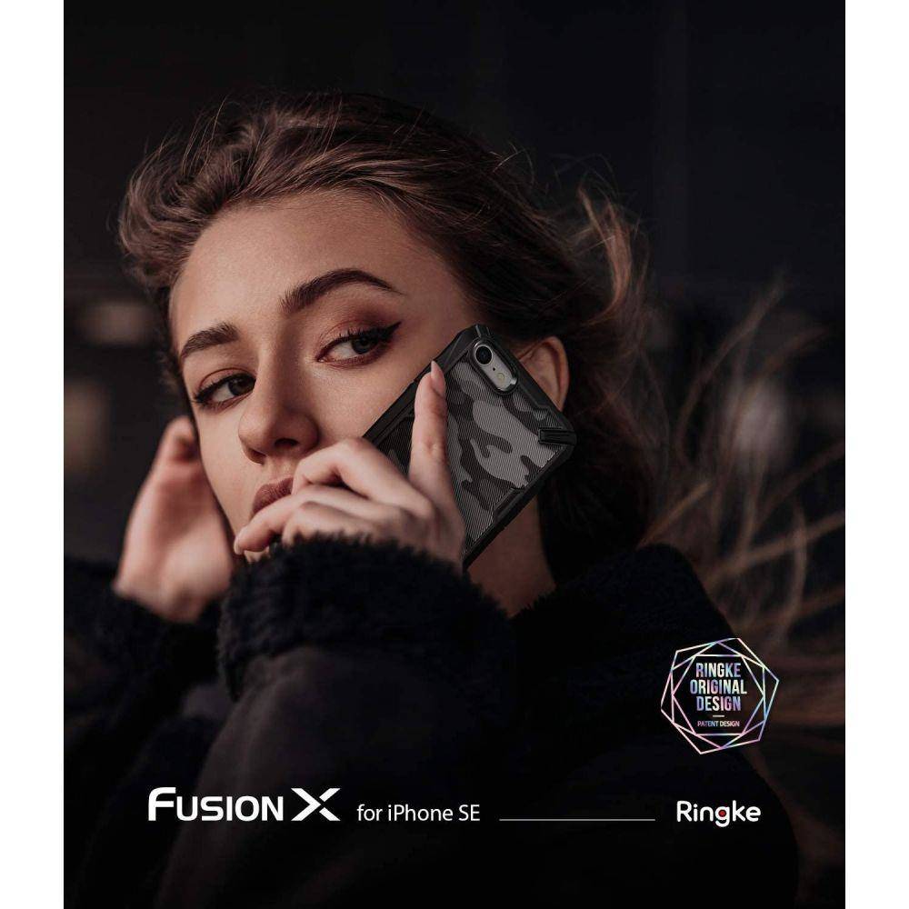 Apple iPhone 7/8/SE 2020/ SE 2022 RINGKE Fusion X ütésálló hátlap tok (Fekete)