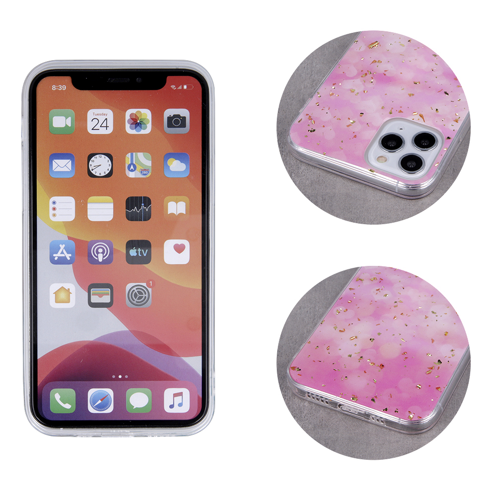 Apple iPhone 7 / iPhone 8 / iPhone SE 2020 / iPhone SE 2022 gold glam hátlap tok (Pink)