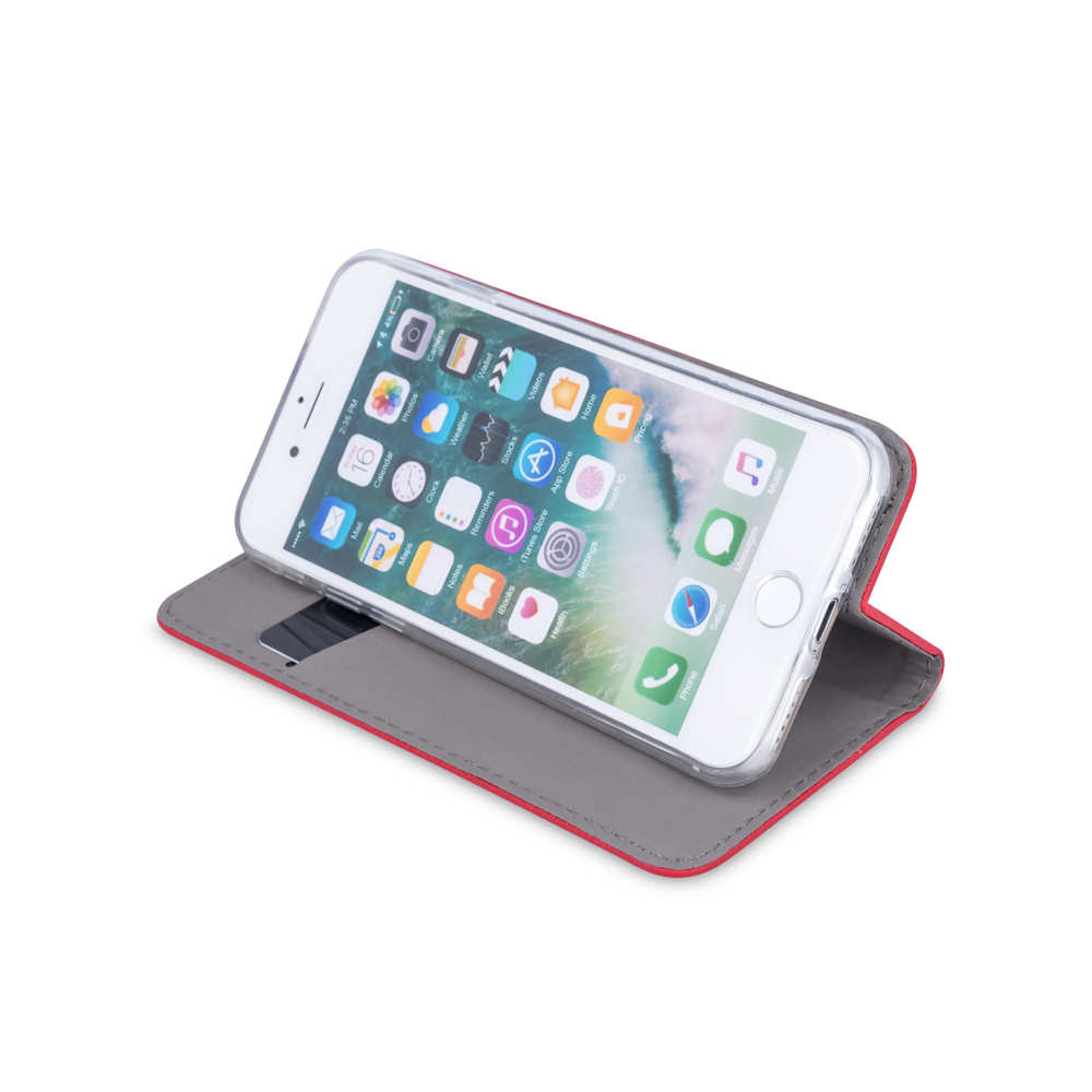 Apple iPhone 7 / iPhone 8 / iPhone SE 2020 / iPhone SE 2022 smart magnet mágneses notesz tok (Piros)
