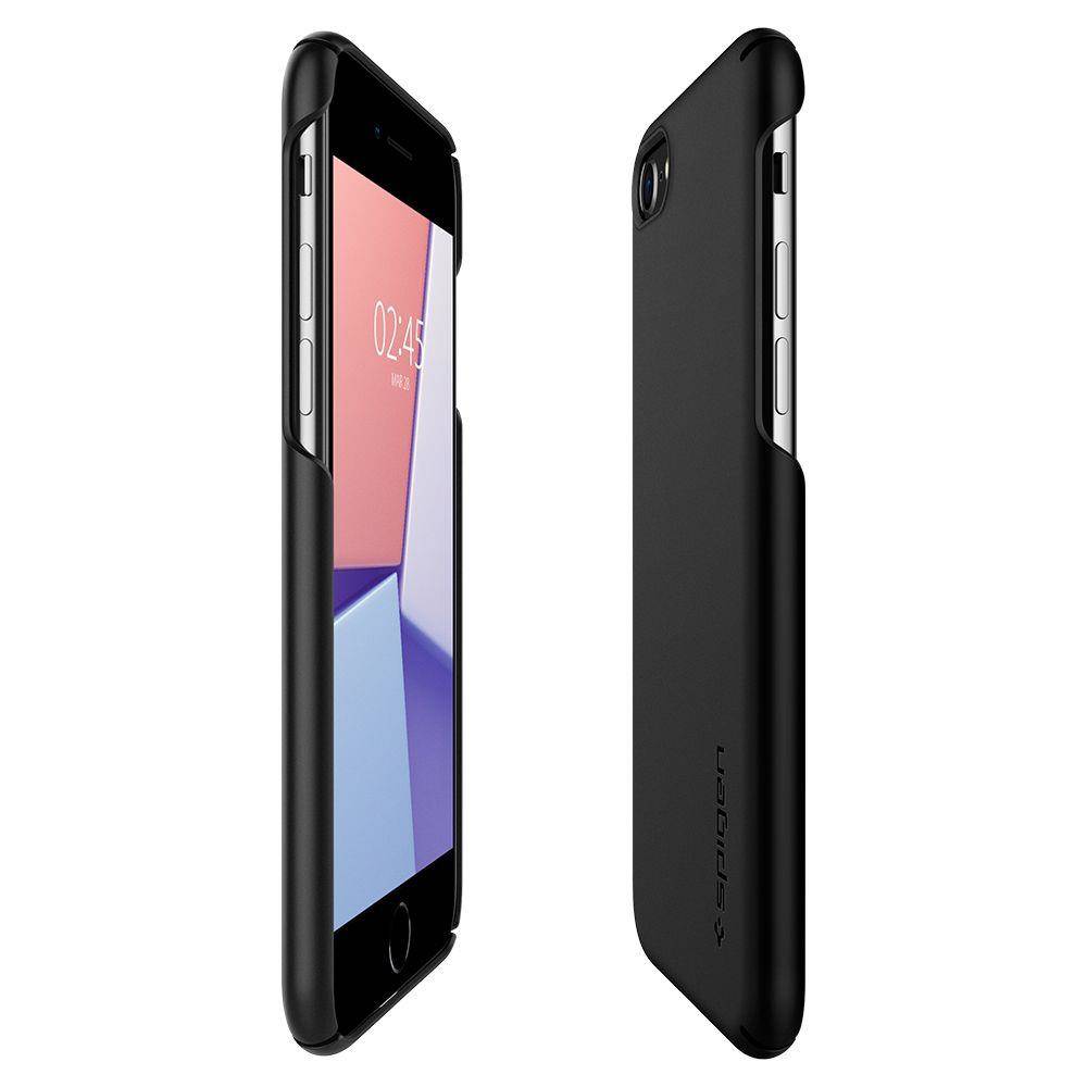 Apple iPhone 7/8/SE 2020/ SE 2022 Spigen thin fit prémium hátlap tok (Fekete) 4