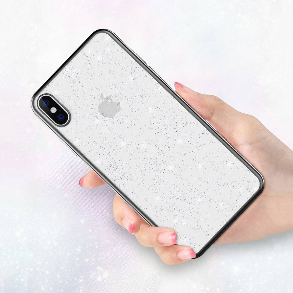 Apple iPhone 7/8/SE 2020/ SE 2022 Sulada glitter hátlap tok (Fekete) 1