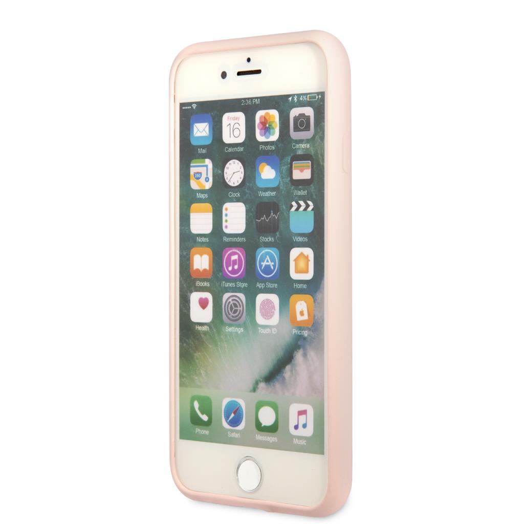 Apple iPhone 7 / iPhone 8 / iPhone SE 2020 / iPhone SE 2022 GUESS Silicon triangle prémium hátlap tok (Pink - GUHCI8SLTGP)