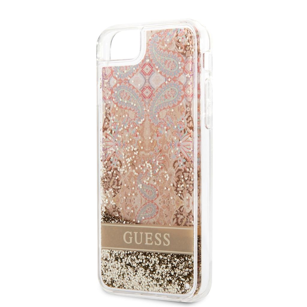 Apple iPhone 7/8/SE 2020/2022 Guess Liquid Glitter Paisley tok (Arany) - GUHCI8LFLSD