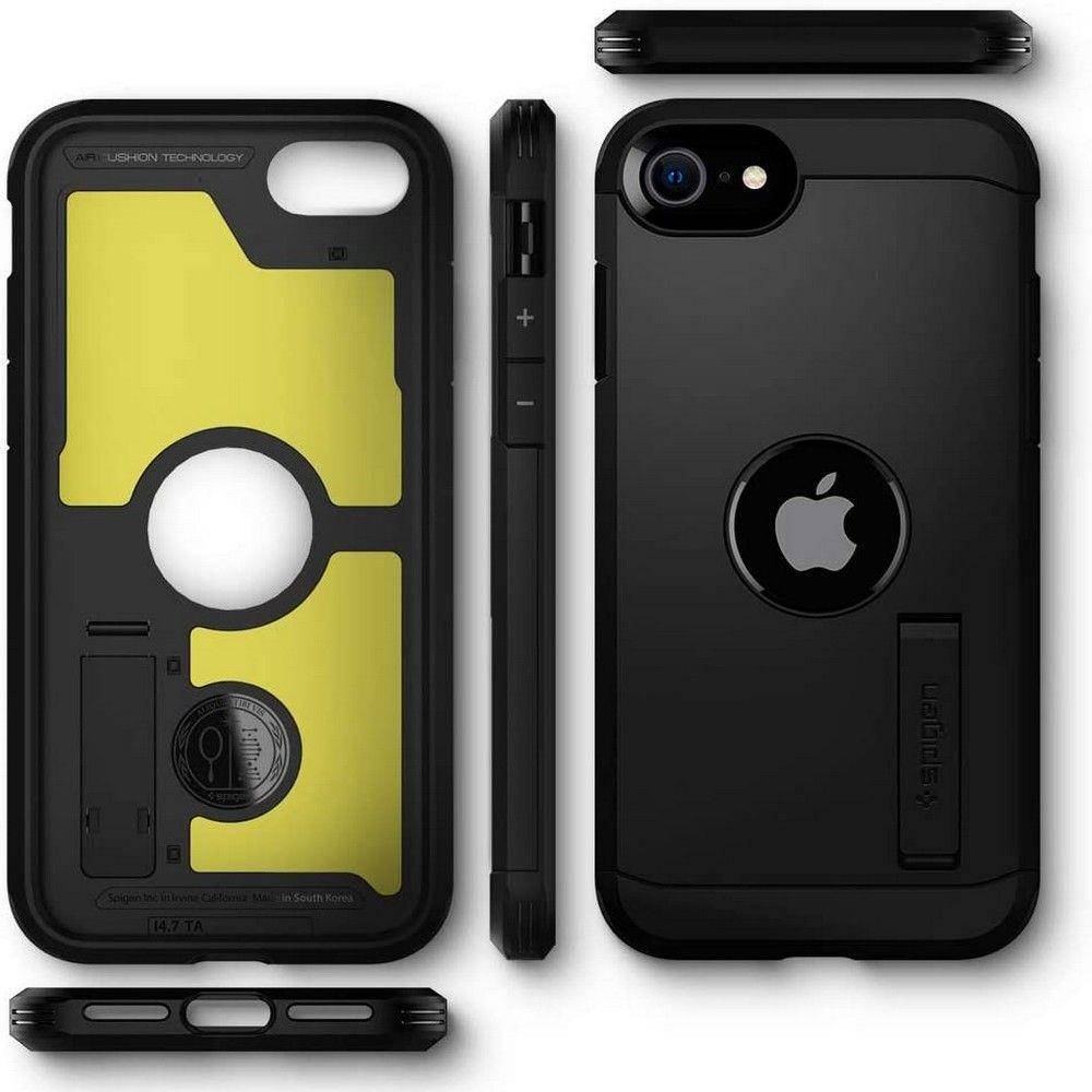 Apple iPhone 7/8/SE 2020/SE 2022 Spigen tough armor ütésálló hátlap tok (Fekete)