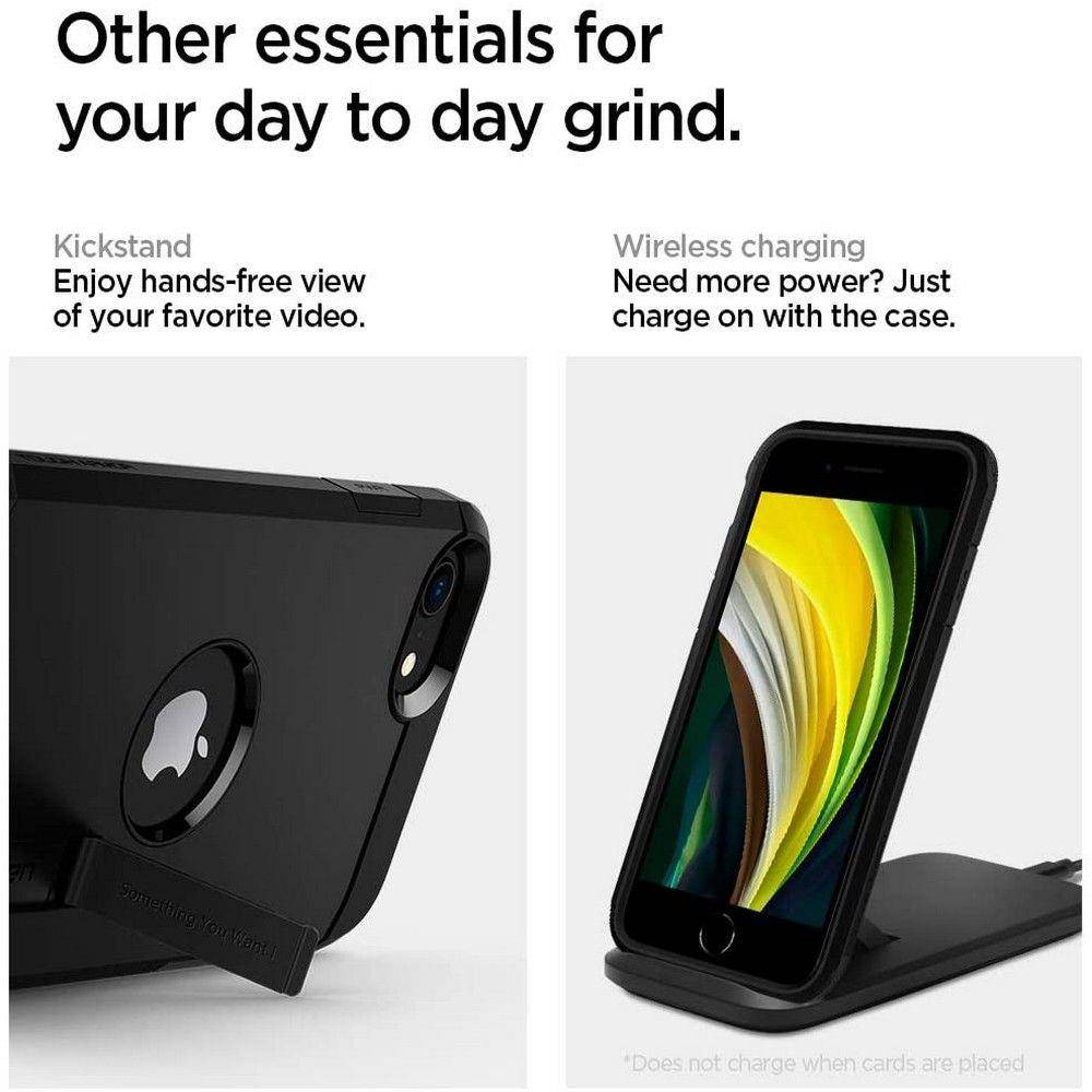 Apple iPhone 7/8/SE 2020/SE 2022 Spigen tough armor ütésálló hátlap tok (Fekete)