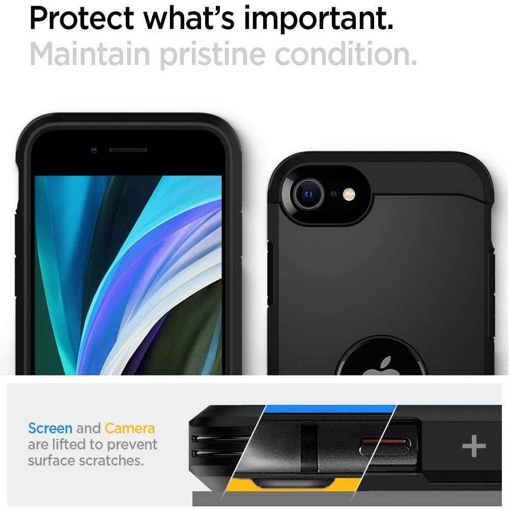 Apple iPhone 7/8/SE 2020/SE 2022 Spigen tough armor ütésálló hátlap tok (Fekete)