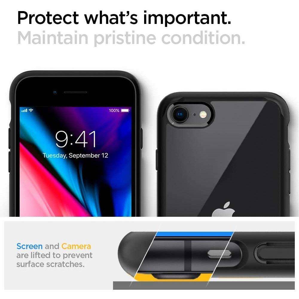 Apple iPhone 7/8/SE 2020/SE 2022 Spigen ultra hybrid prémium hátlap tok (Fekete)