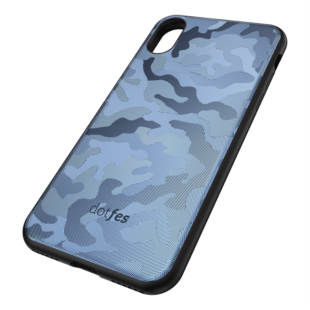 Apple iPhone X/ XS Dotfes camouflage style prémium hátlap tok, (Kék) 0