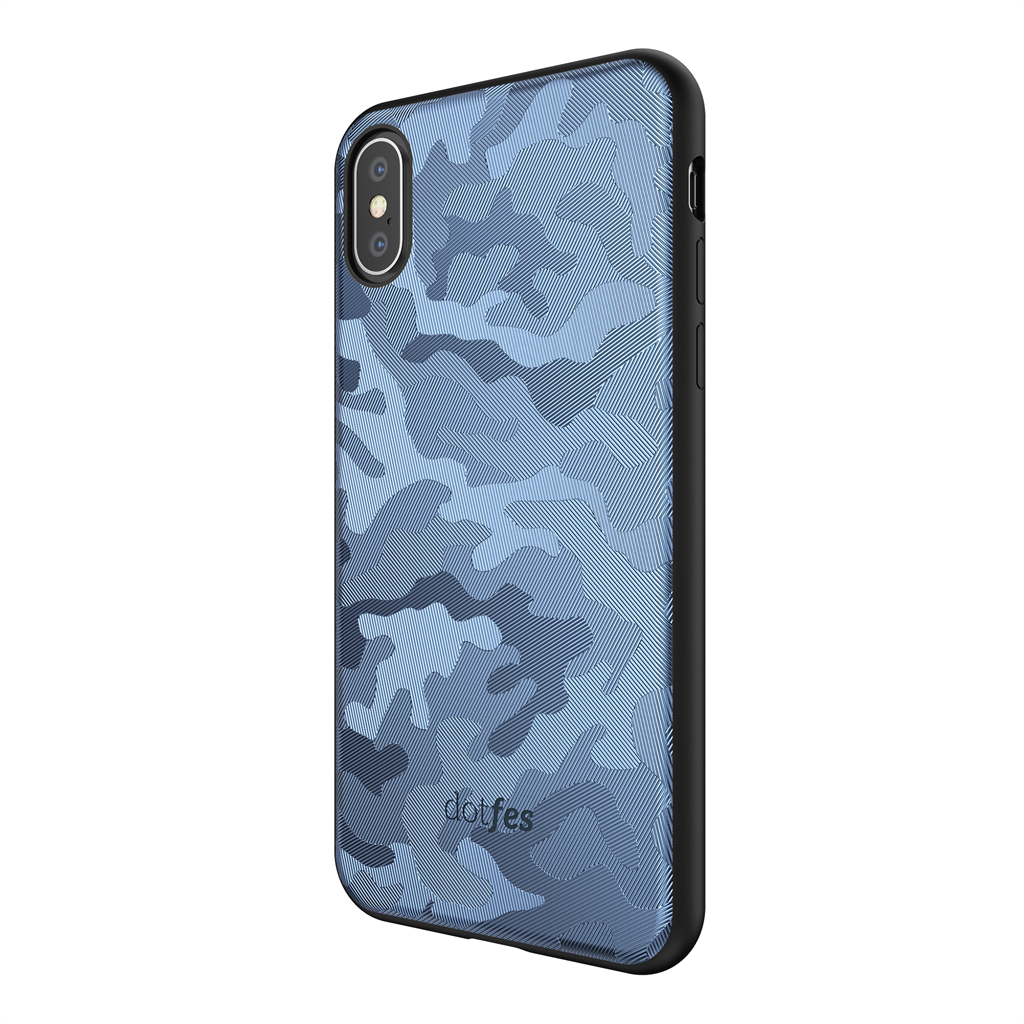 Apple iPhone X/ XS Dotfes camouflage style prémium hátlap tok, (Kék) 1