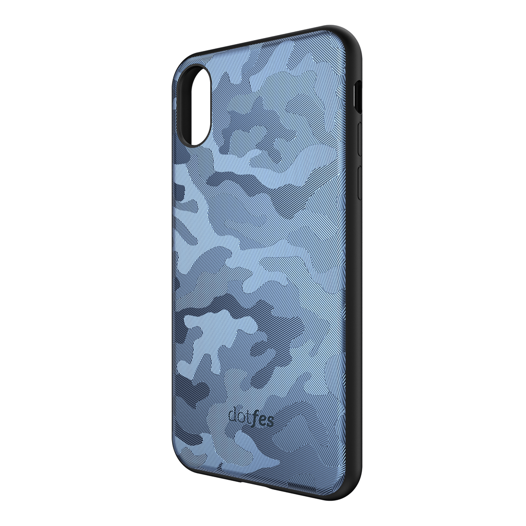 Apple iPhone X/ XS Dotfes camouflage style prémium hátlap tok, (Kék) 2