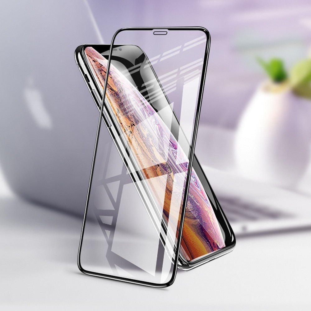 Apple iPhone XR/11 (6.1) Hoco silk screen teljes ragasztós üvegfólia, átlátszó (fekete kerettel) 0