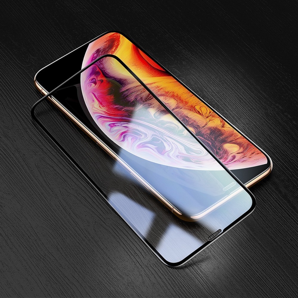 Apple iPhone XR/11 (6.1) Hoco silk screen teljes ragasztós üvegfólia, átlátszó (fekete kerettel) 1