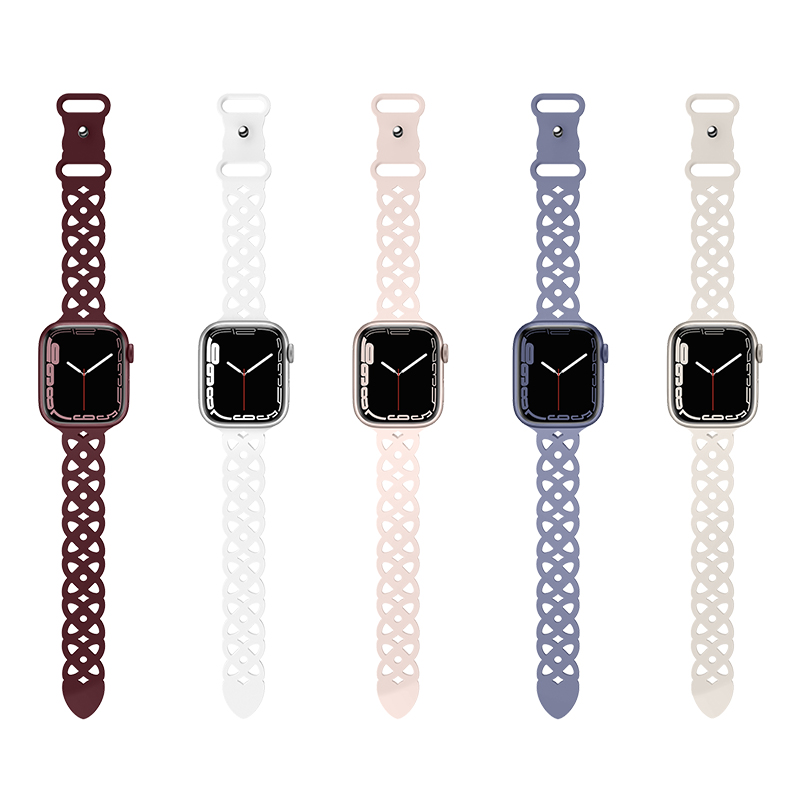 Apple Watch 42 / 44 / 45 / 49 mm Hoco WA09 rhombus flexibilis szíj vörös 0