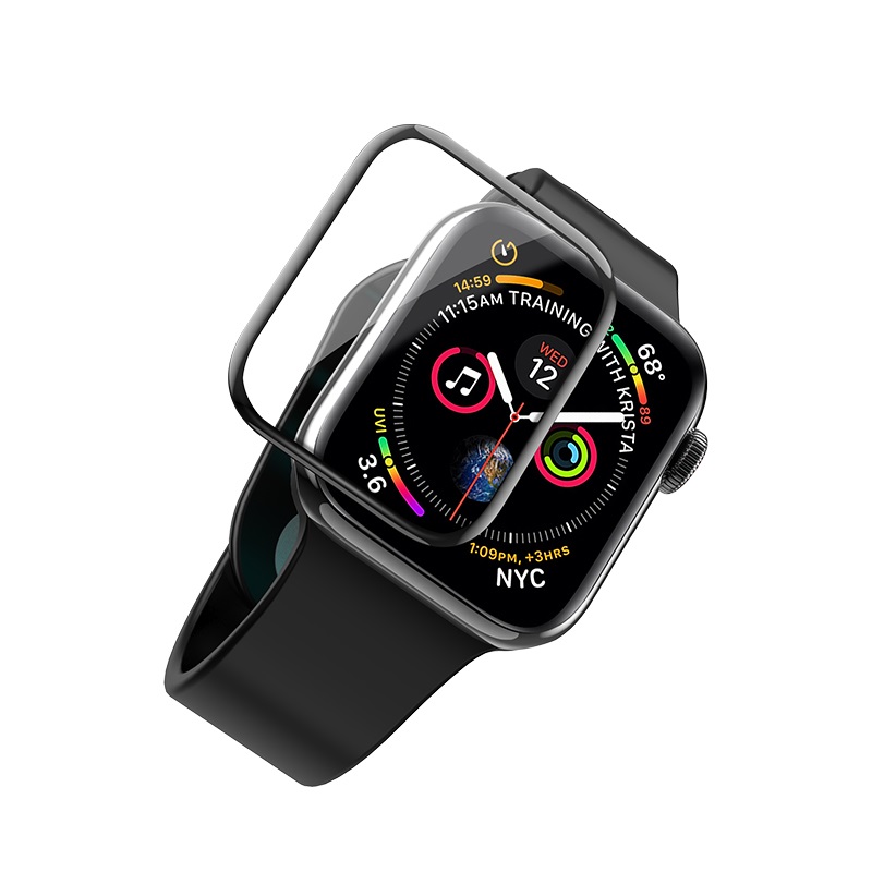 Apple Watch Series 1/2/3/4/5(42/44mm) kijelzővédő üveg, fekete 1