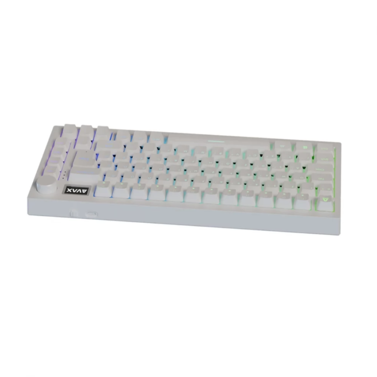 AVAX GM02 PRO 75% Gasket RGB Tri-mode mechanikus billentyűzet (Fehér) - Gateron red kapcsoló, magyar kiosztás