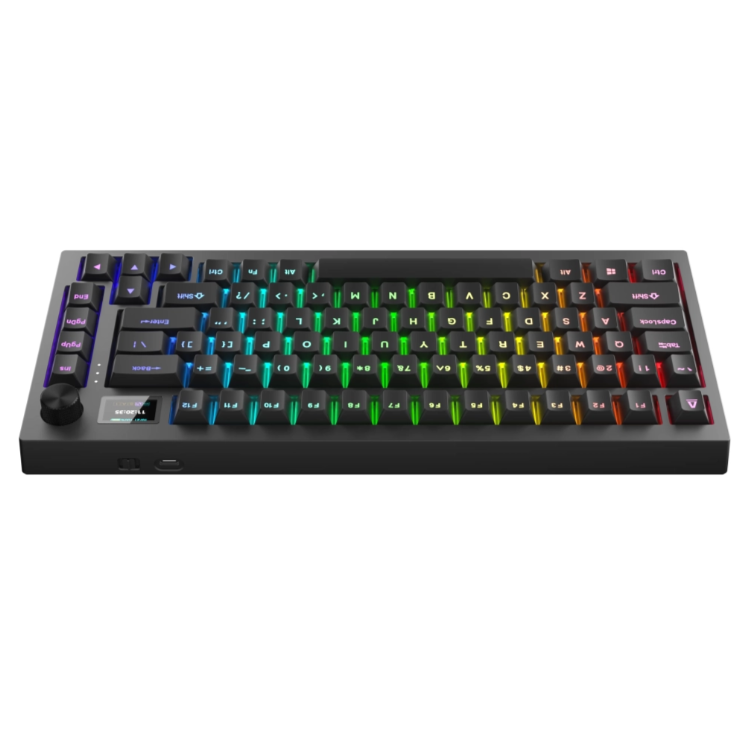 AVAX GM02 PRO 75% Gasket RGB Tri-mode mechanikus billentyűzet (Fekete) - Gateron brown kapcsoló, magyar kiosztás