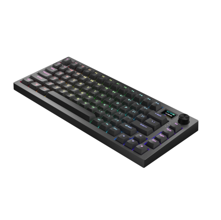 AVAX GM02 PRO 75% Gasket RGB Tri-mode mechanikus billentyűzet (Fekete) - Gateron brown kapcsoló, magyar kiosztás