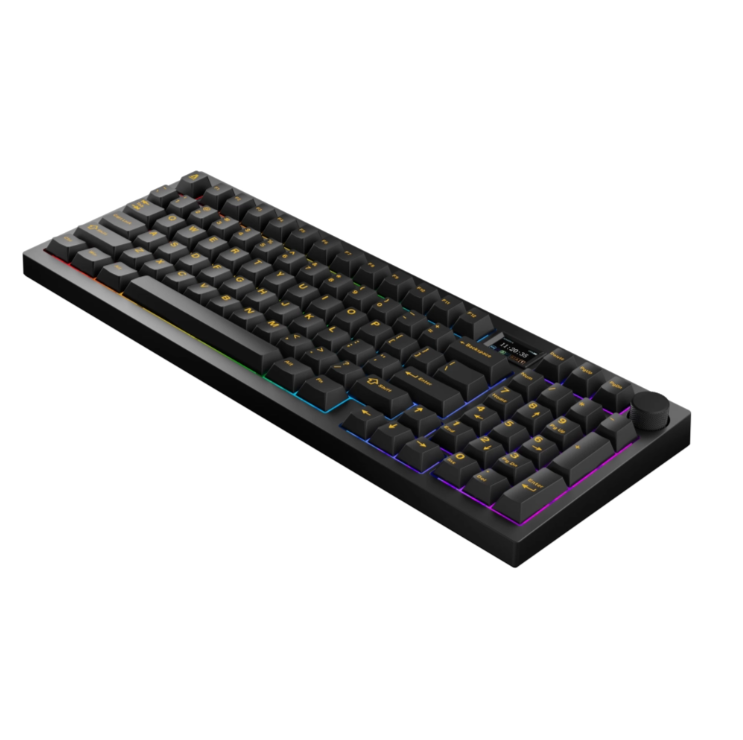 AVAX GM03 PRO 98% Gasket RGB Tri-mode mechanikus billentyűzet (Fekete) - Gateron brown kapcsoló, magyar kiosztás