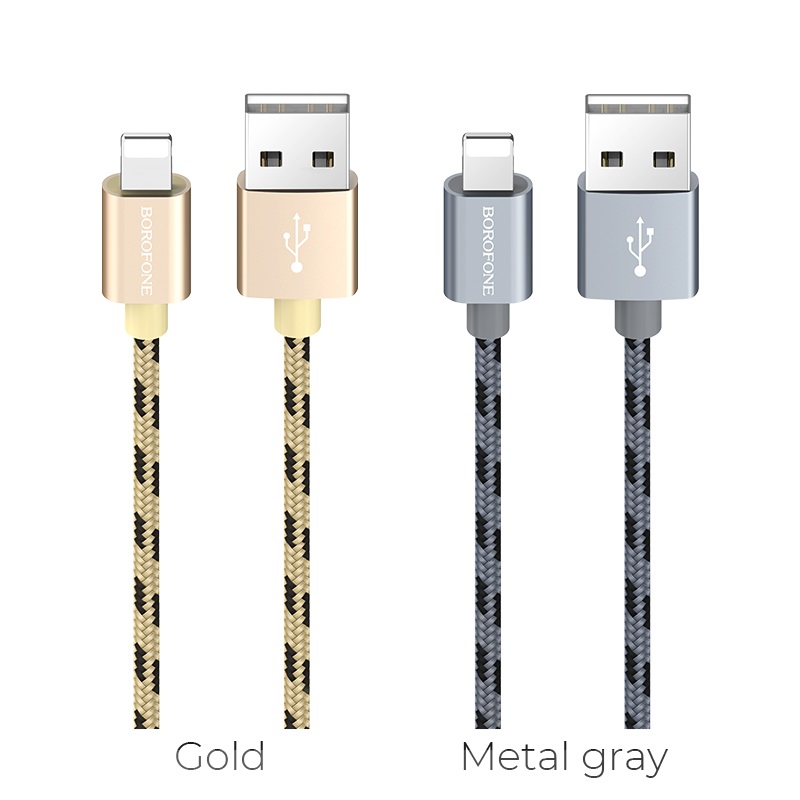 Borofone BX24 lightning kábel, szövet, 1m, arany 0