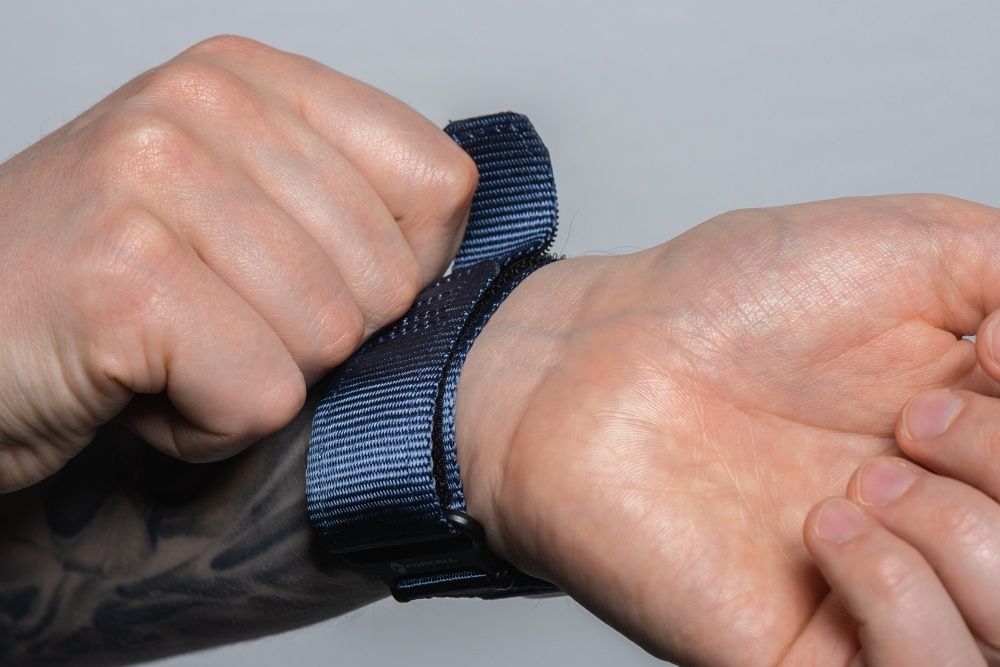 Forcell F-Design FA05 nylon tépőzáras szíj Apple Watch 38 / 40 / 41 mm (Kék)