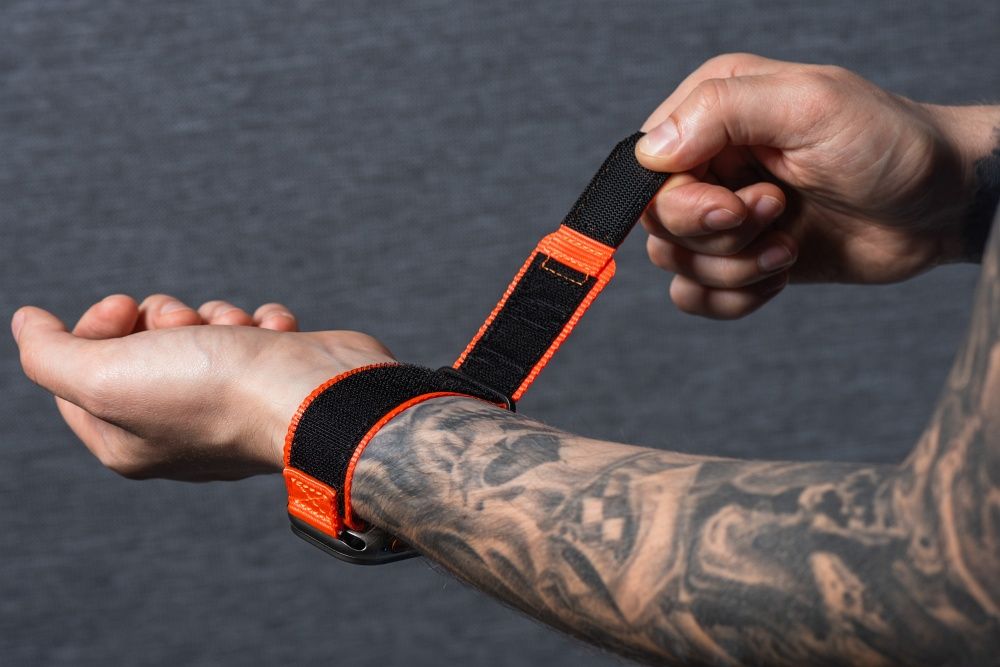Forcell F-Design FA05 nylon tépőzáras szíj Apple Watch 38 / 40 / 41 mm (Narancssárga)