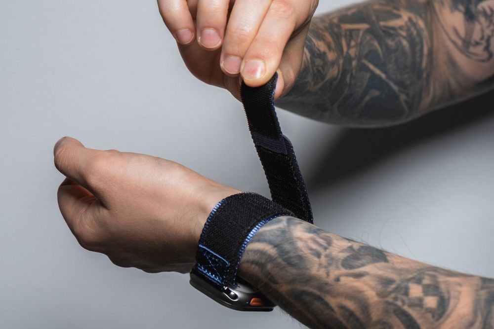 Forcell F-Design FA05 nylon tépőzáras szíj Apple Watch 42 / 44 / 45 / 49 mm (Kék)