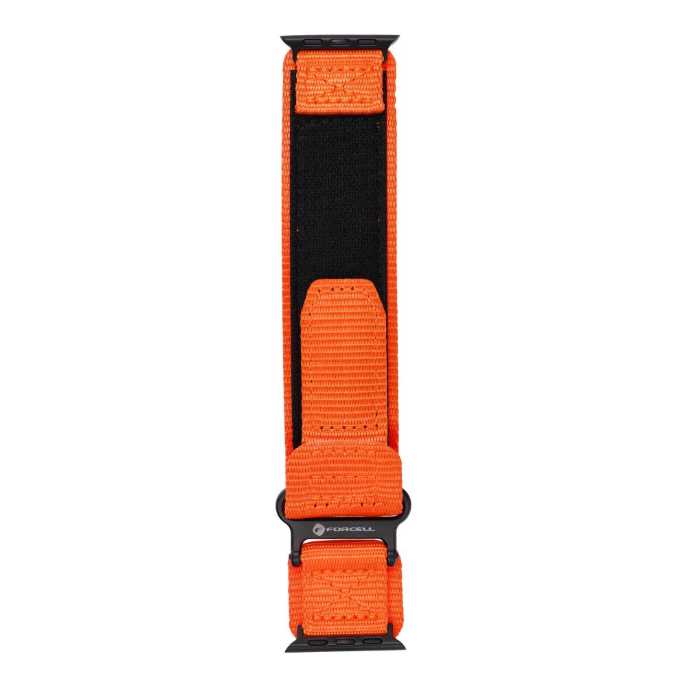 Forcell F-Design FA05 nylon tépőzáras szíj Apple Watch 42 / 44 / 45 / 49 mm (Narancssárga)