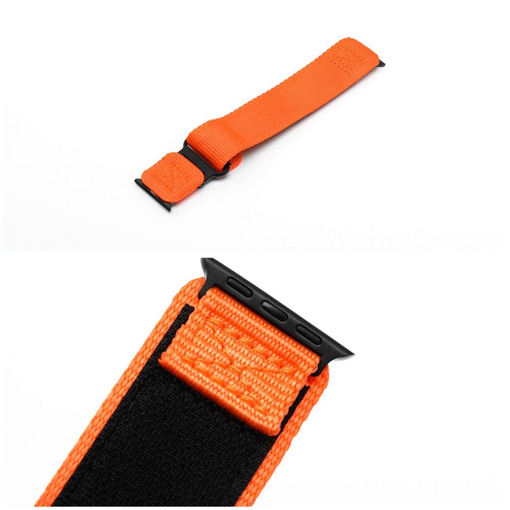 Forcell F-Design FA05 nylon tépőzáras szíj Apple Watch 42 / 44 / 45 / 49 mm (Narancssárga)