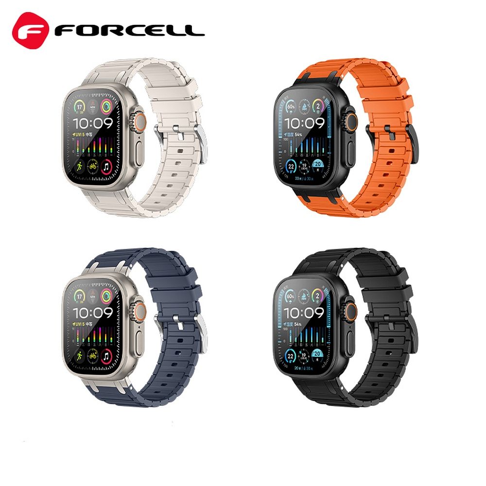 Forcell F-Design FA06 szilikon szíj Apple Watch 38 / 40 / 41 mm (Narancssárga)