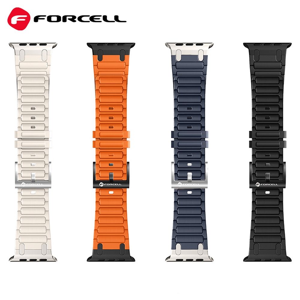 Forcell F-Design FA06 szilikon szíj Apple Watch 38 / 40 / 41 mm (Narancssárga)