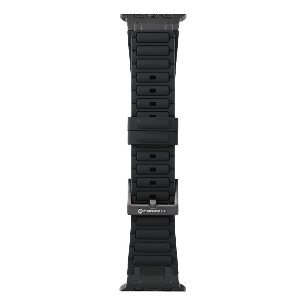 Forcell F-Design FA06 szilikon szíj Apple Watch 42 / 44 / 45 / 49 mm (Fekete)