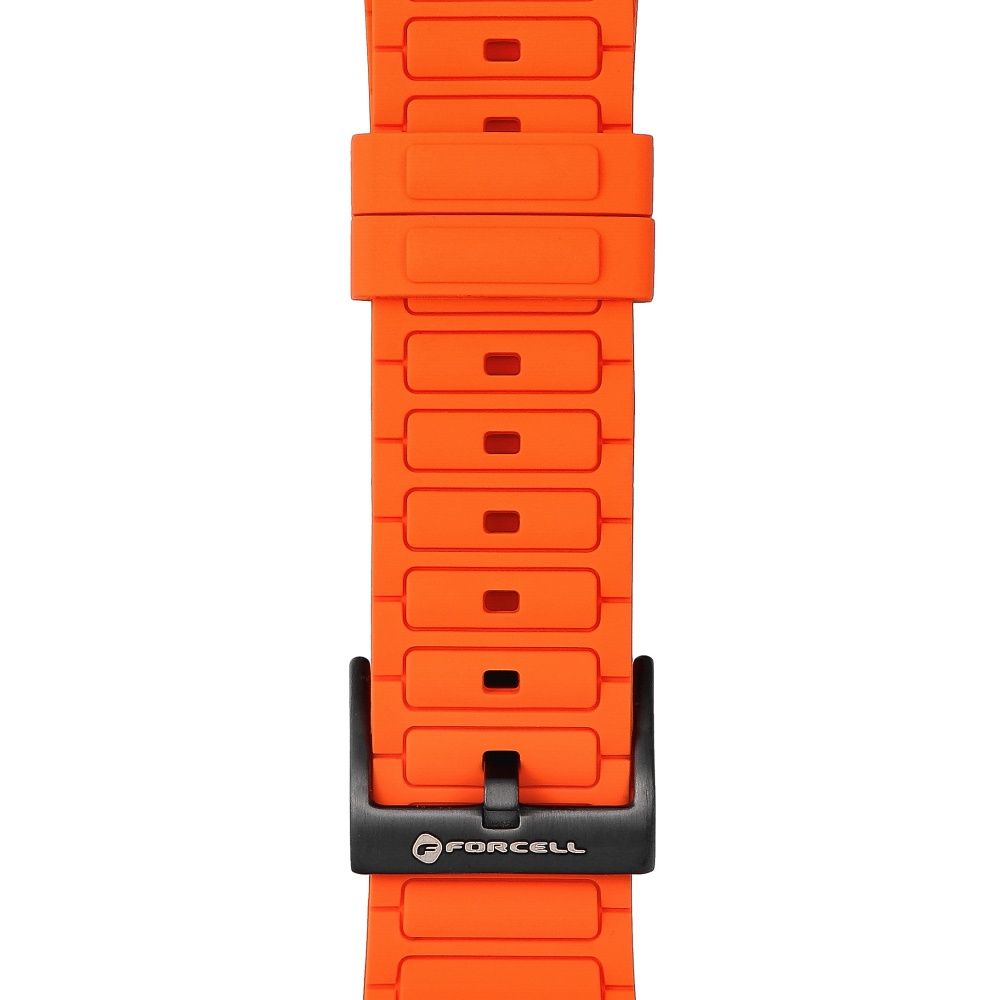 Forcell F-Design FA06 szilikon szíj Apple Watch 42 / 44 / 45 / 49 mm (Narancssárga)