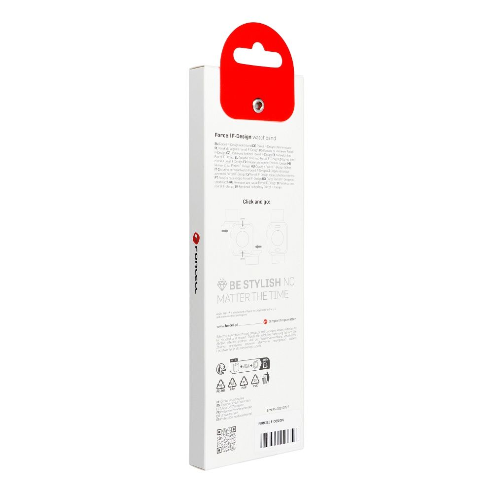 Forcell F-Design FA12 szilikon szíj Apple Watch 42 / 44 / 45 / 49 mm (Sárga)