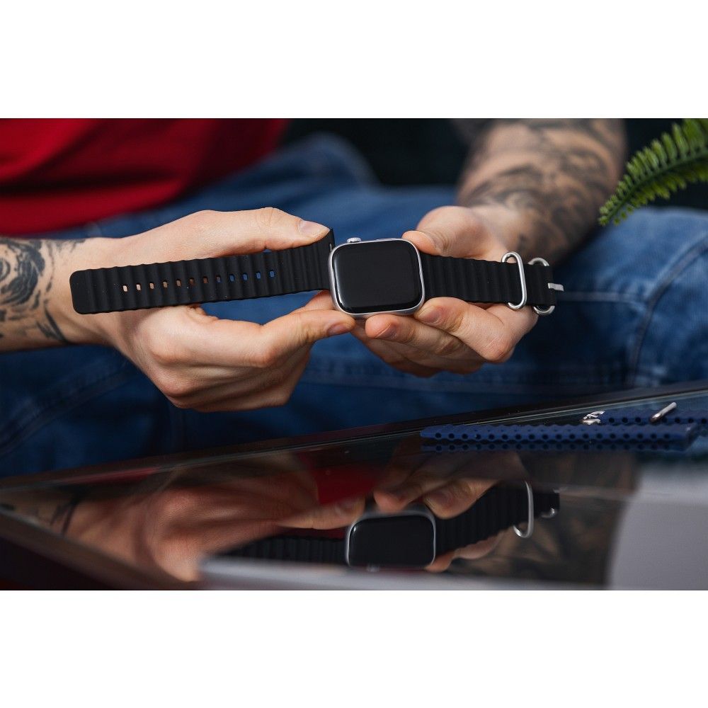 Forcell F-Design FA12 szilikon szíj Apple Watch 42 / 44 / 45 / 49 mm (Sárga)